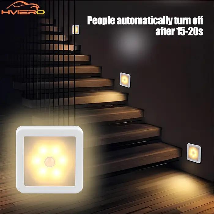 LED veilleuse capteur de mouvement intelligent batterie USB charge actionnée lampe de chevet salon c
