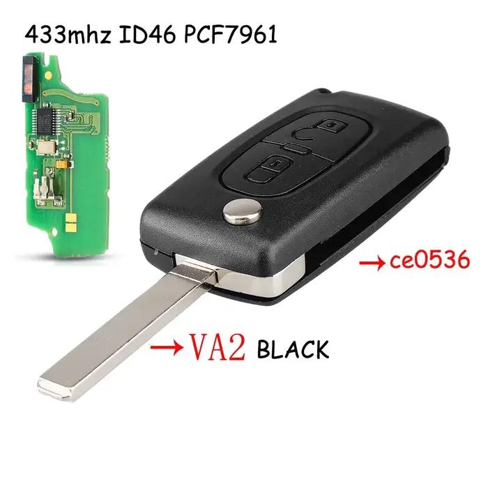 KEYYOU pour Peugeot Cle llave 207 307 407 pour CITROEN C1 C2 C3 C4 C5 Berlingo 433Mhz ID46 ASK FSK clé de voiture à dist