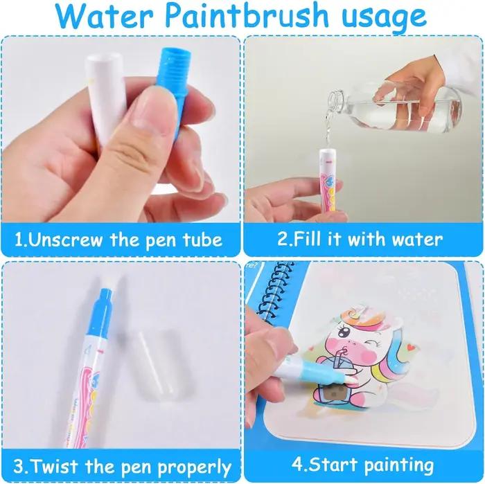 Livre de dessin à l'eau réutilisable, 1 pièce, livre d'eau magique, tampon de peinture magique sans