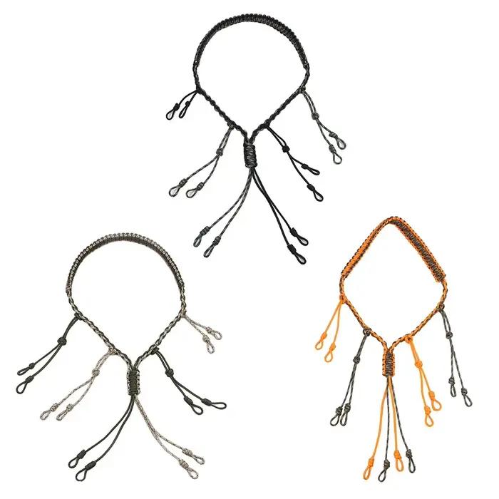 Sifflet appel canards réglable 12 anneaux - Corde de chasse tressée pour appâts et leurres