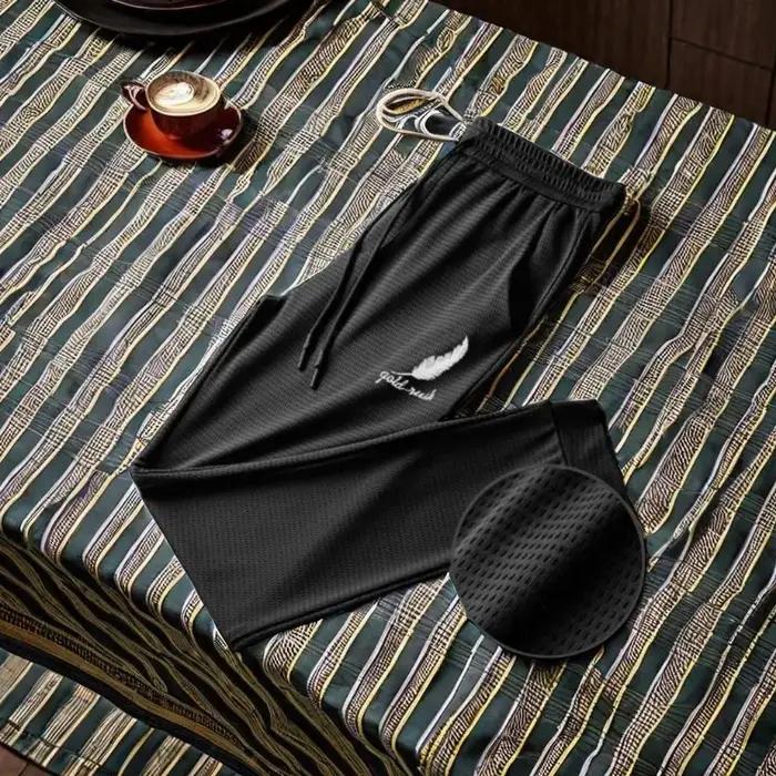 Pantalon été homme mesh soie glacée slim étudiant sport jeune chasse légère respiration rapide