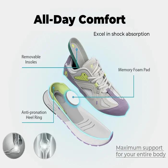 FitVille chaussures de marche Extra larges pour femmes baskets légères à large largeur pour pied pla
