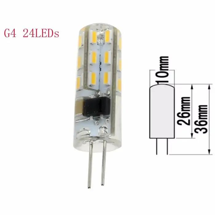 10 pièces M Ampoule LED ini G4 3W 5W 24LED 48LED, ampoule LED épis de maïs 12V 110V 220V, lampe en