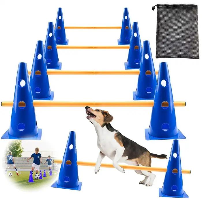 Ensemble de cônes et obstacles d'agility pour chien