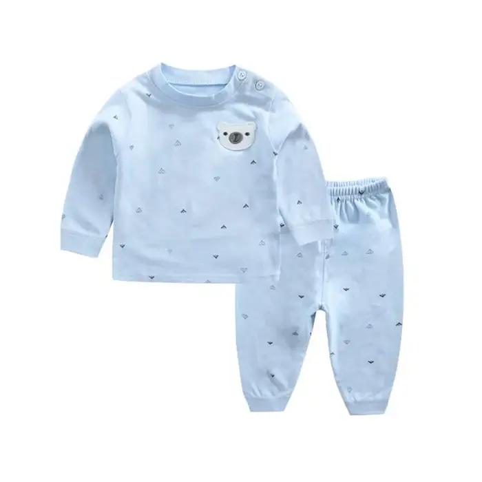 Ensembles en coton 100% pour bébés 0-1 ans, style anglais avec motifs de dessins animés, doux et confortables pour toutes les saisons