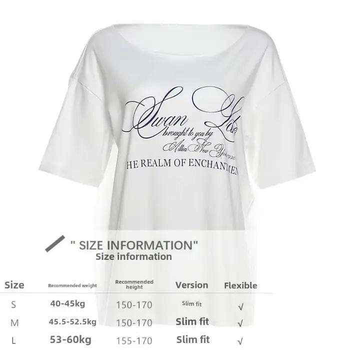 UOSU décontracté Relax femme T-shirt lettre 2025 femmes nouveau Style d'atmosphère de rue à la mode
