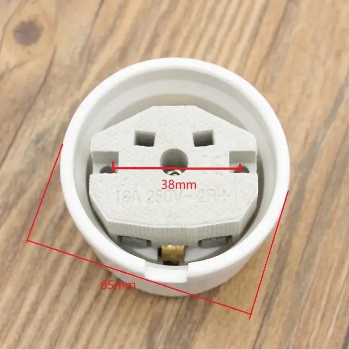 AC 220-250V 16A norme européenne prise murale en céramique mise à la terre rechargeable femelle sans