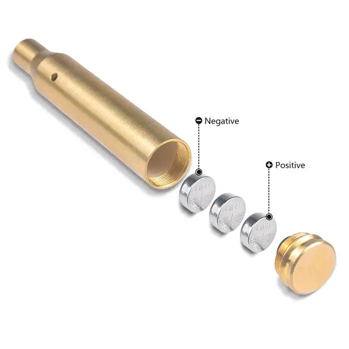 Red Bore Sight Laser Boresighter 12GA 20GA 5.45x39 7.62x39 300WIN.223.308.338 9x19mm balle d'entraînement munitions Snap Caps calibre
