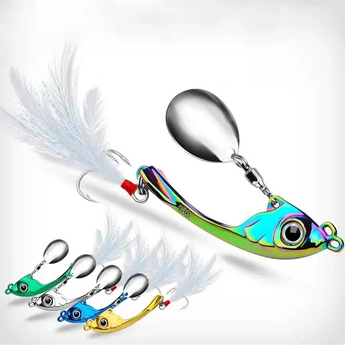 Spinner appât 7g 10g 15g métal Vib leurre de pêche à la traîne cuillère rotative Wobbler coulant app