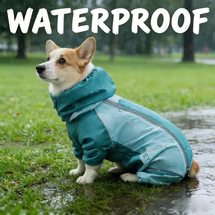 Nouvelle collection 2026 : Manteau de pluie imperméable à couverture intégrale et color-block pour chiens à quatre