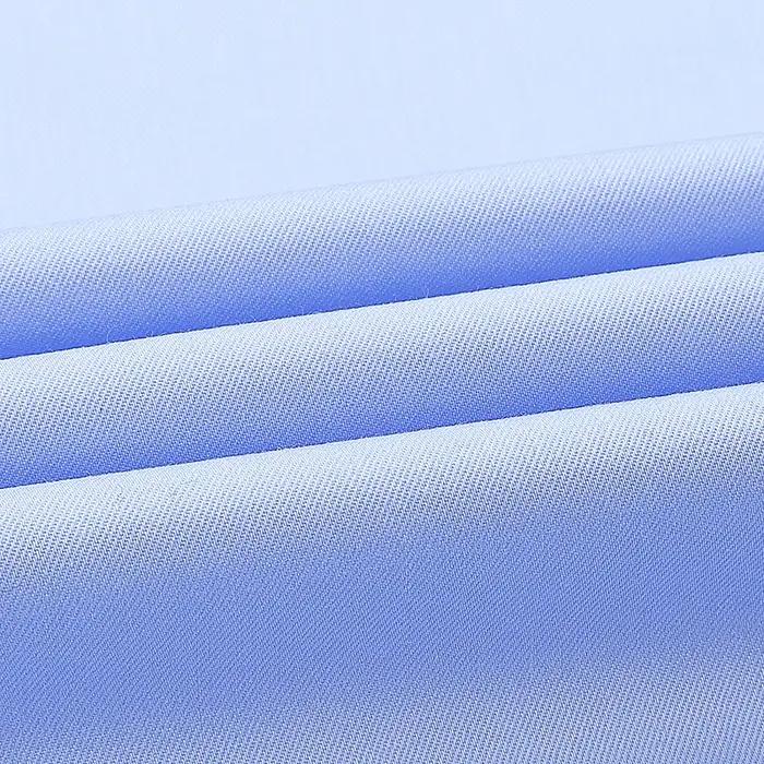 Nouveau tissu 80% coton 15% soie élastique 5% Spandex sans fer Anti-rides chemises pour hommes à man