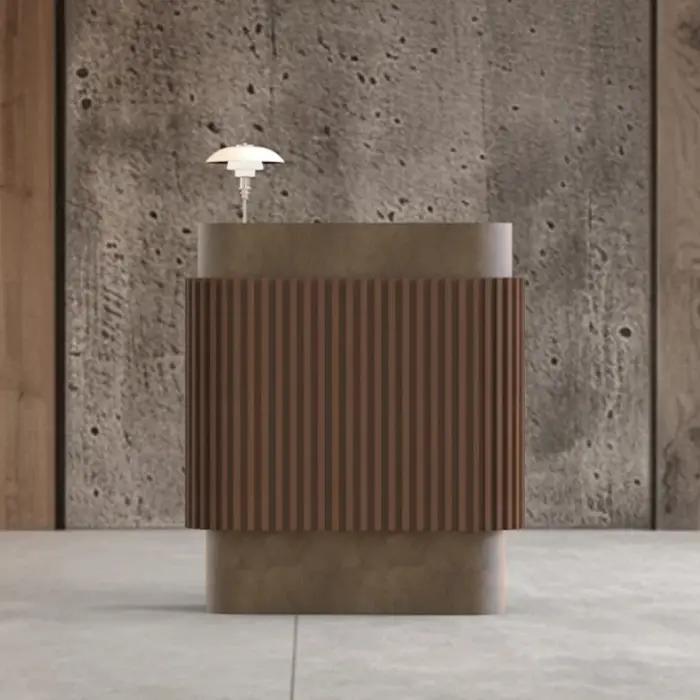 Comptoir d'accueil simple et moderne pour restaurant, en acier inoxydable, postes de travail de caisse, mobilier de réception
