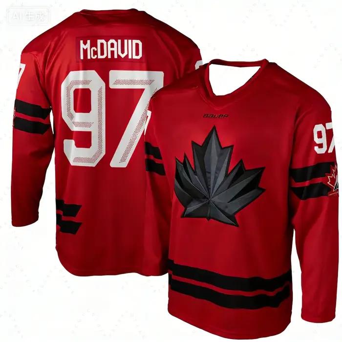 Nouveau modèle 2026 – Maillot de hockey sur glace du Canada – Édition spéciale fan McDavid – Kit de