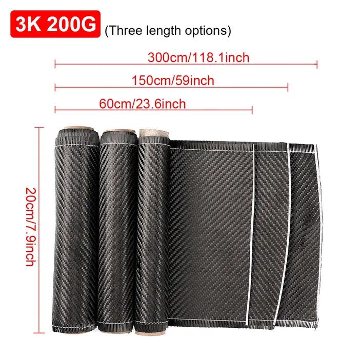 Tissu en Fiber de carbone 3K 200gsm0.2mm 30/60/150/300cm d'épaisseur
