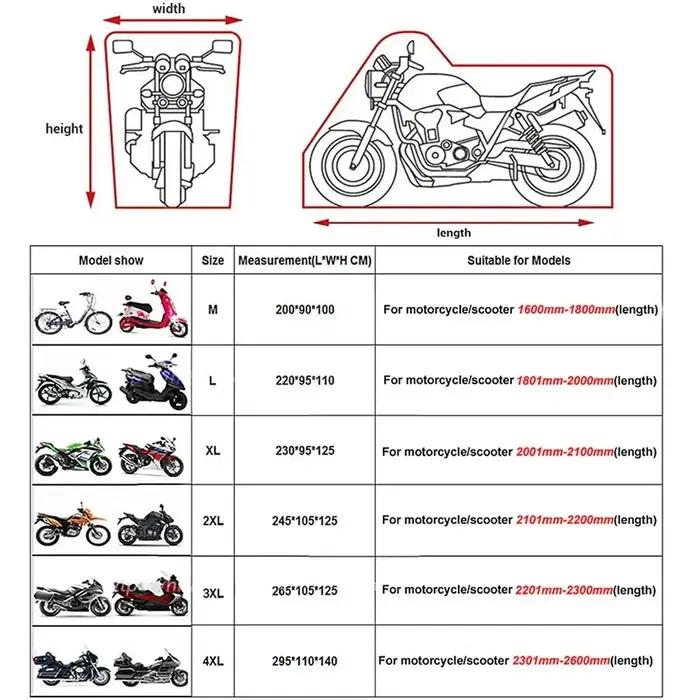 Juste de moto étanche, toutes saisons, anti-poussière, protection UV, 190T, housse de vélo de course