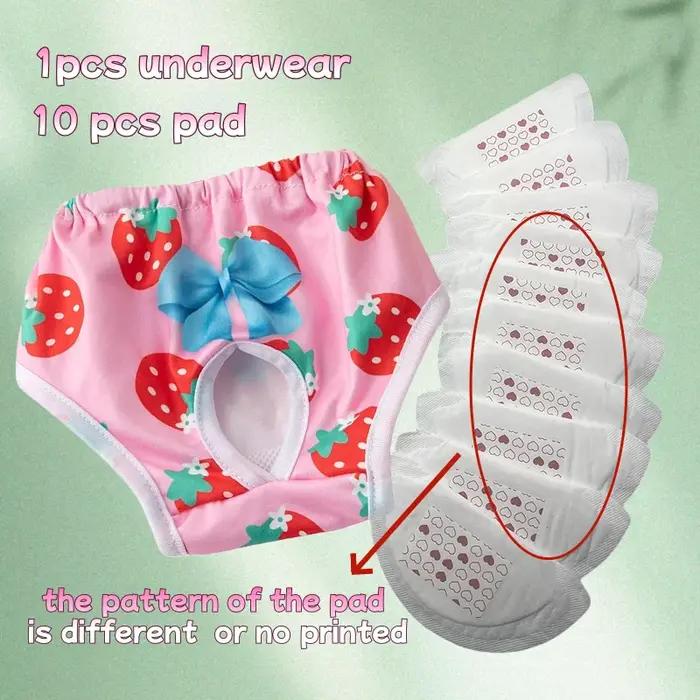 Culottes lavables pour chiennes avec 10 coussinets absorbants pour chiots, sous-vêtements réutilisab