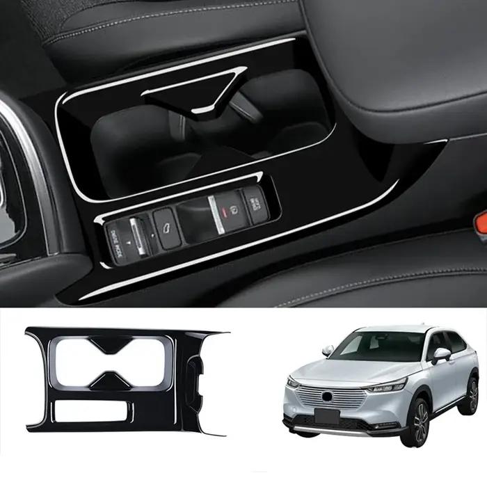 Autocollants noirs brillants de garniture de couverture de support de verre d'eau de console central