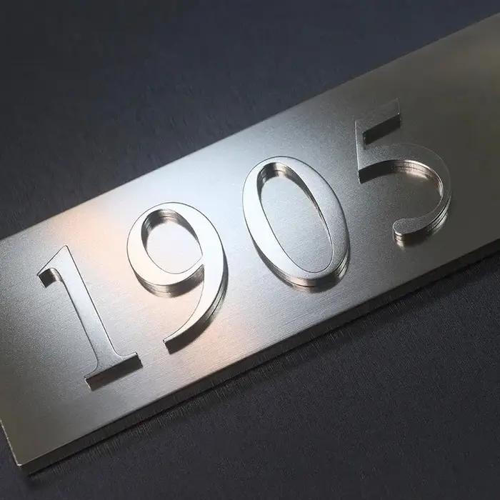 Plaques de porte auto-adhésives en acier inoxydable couleur bleu ciel pour numérotation de maison décoration extérieure moderne porte d'hôtel villa dormitorium