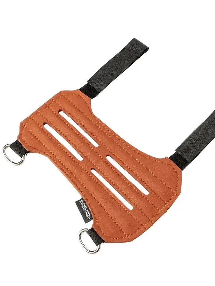 Protège-bras de tir à l'arc en cuir suédé souple avec sangles réglables, adapté à la protection des
